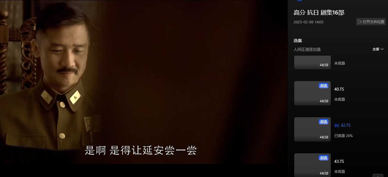 (高分 抗日战争剧集 16部 合集) 单集800M-1.5G 720P 1080P  2160P 共585G 亮剑/雪豹/战长沙/民兵葛二蛋/我的团长我的团/生死线  等