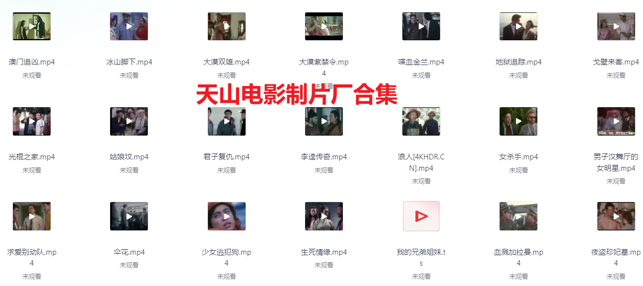 【天山电影制片厂】22部电影合集 涵盖1959年-2009年各时期作品 超清1080P 内封中字  占【42GB】