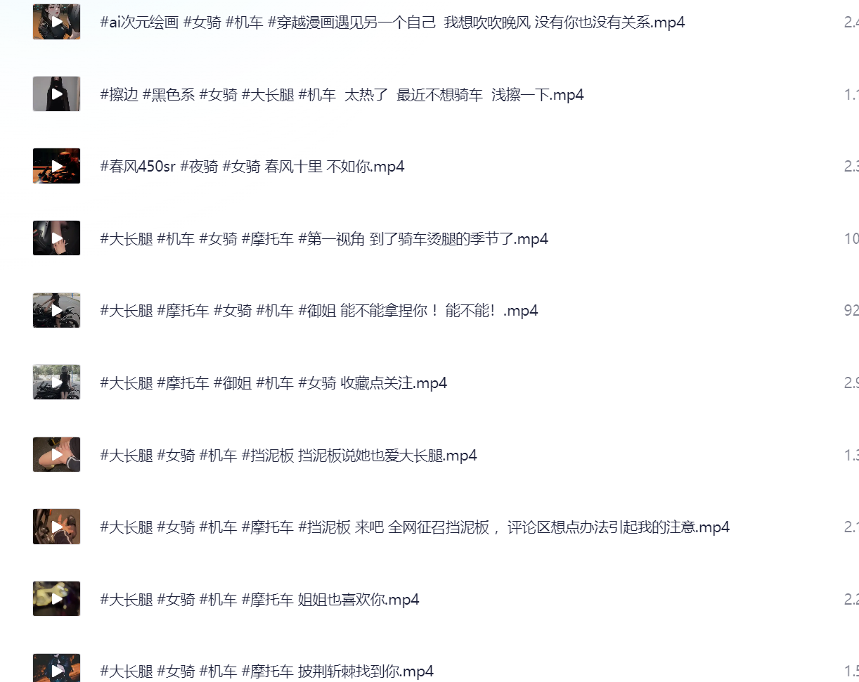 一条咸鱼大人 机车网红视频合集 549.3MB