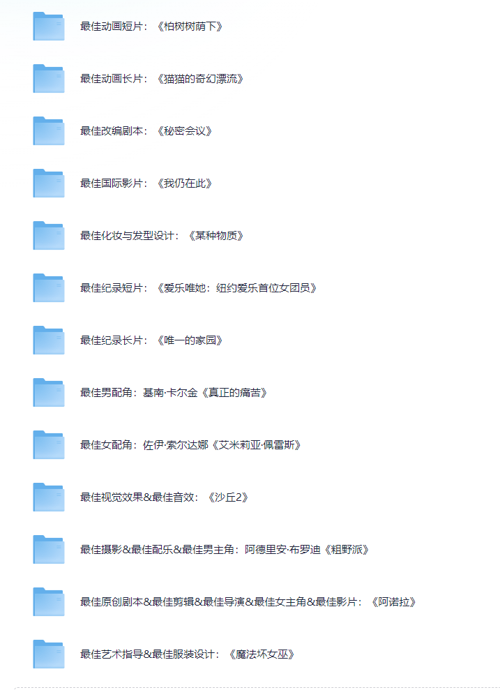 2025年第97届奥斯卡电影    13部合集  1080P超清  外语配音 内嵌中字 占【80.4GB】