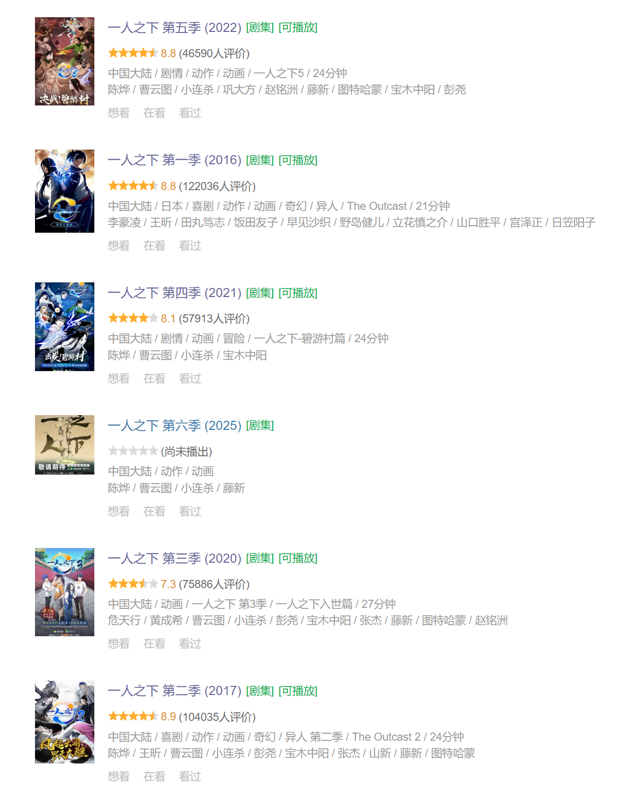 精心整理】 [4K+1080P] [内嵌简中]一人之下（异人）系列相关(2016-2024) [共41G]【夸克网盘×迅雷云盘】