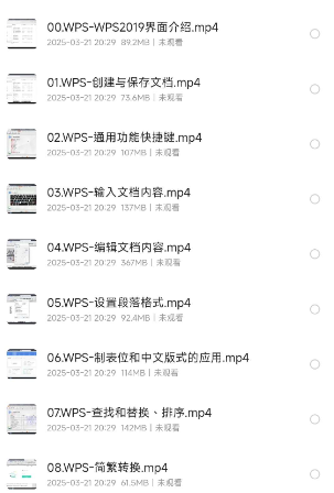 《零基础学习WPS》73节课程【11.3GB】
