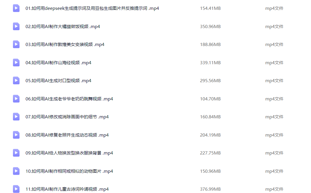 AI创意短视频剪辑全攻略到精通（6GB）