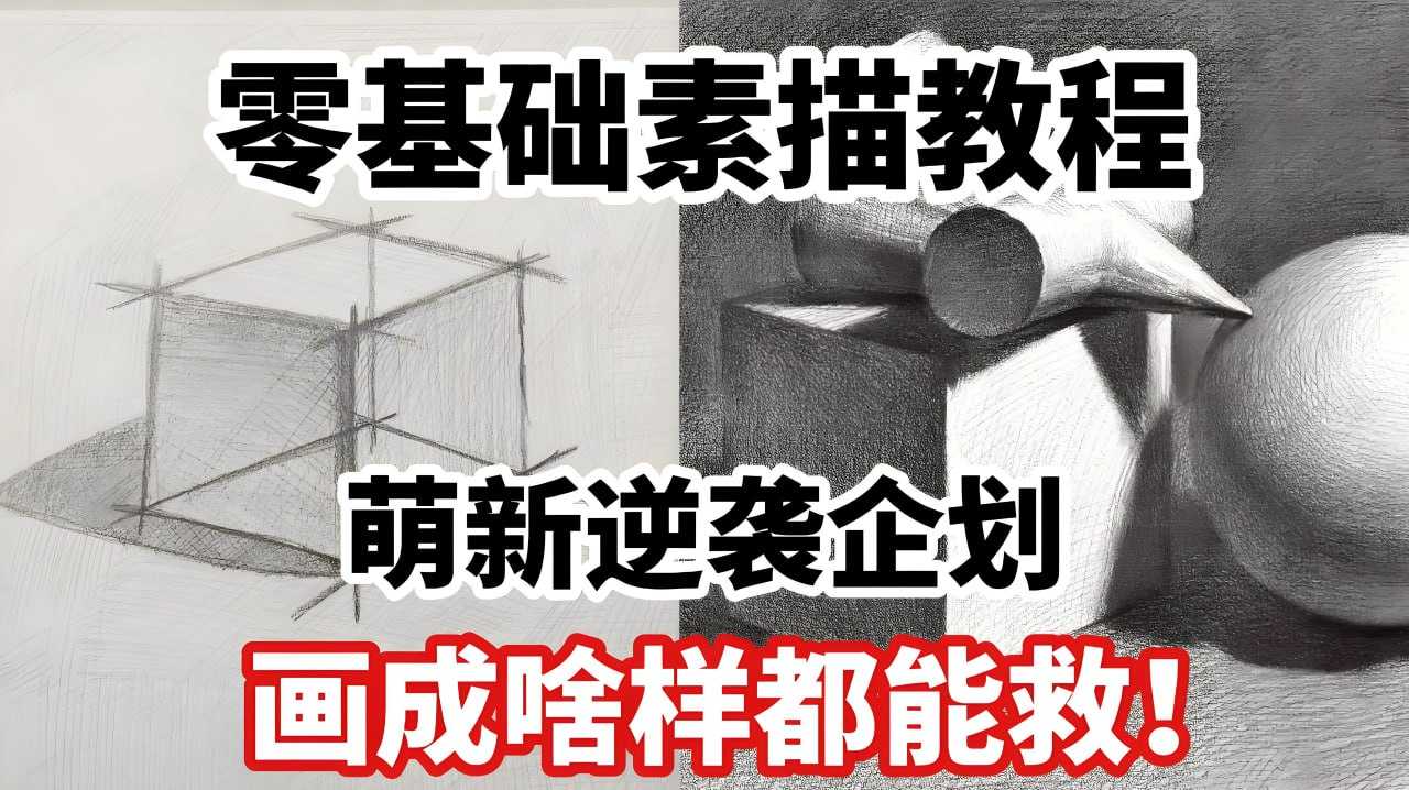 【素描绘画教程】素描零基础直达四级课程，非常适合小白 MP4