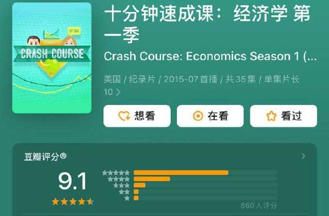 豆瓣9.1分《十分钟速成课：经济学》中英字幕 35集全