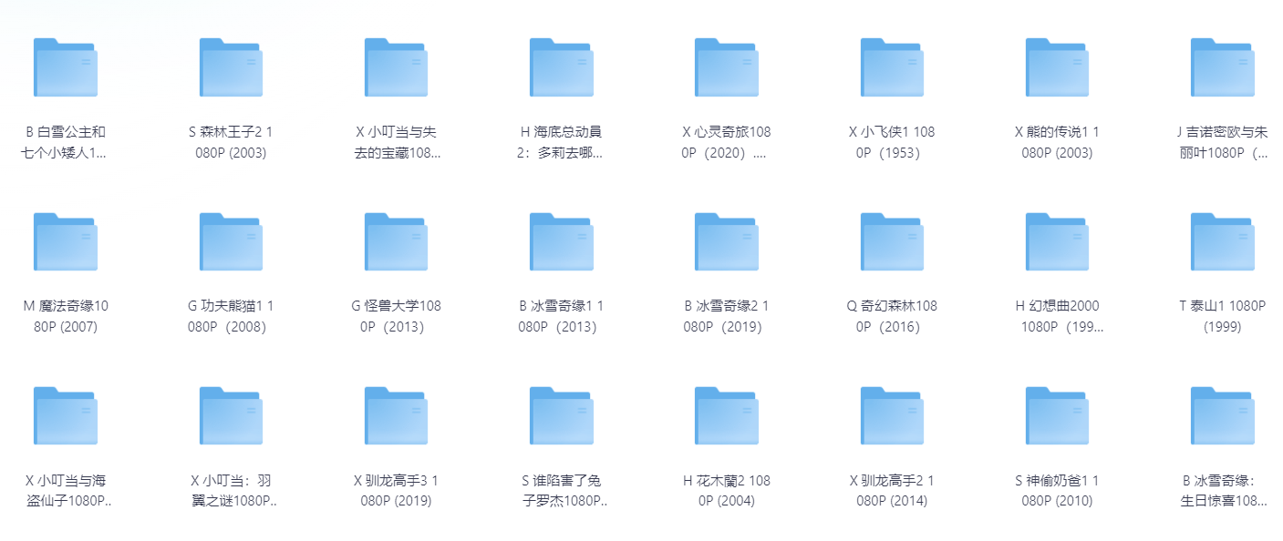 迪士尼系列动画蓝光收藏版139部【中英字幕双音轨】【1080P】【432GB】