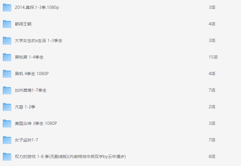 无删减  美剧 合集 你想不到的美剧都在这里了（252G）