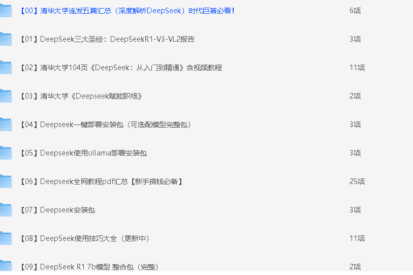 2025年deepseek相关教程、使用技巧及安装文件汇总 [PDF] [2.5G]