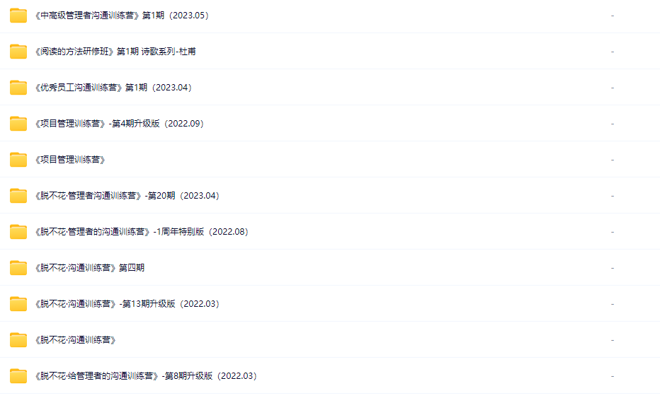 得到付费13门训练营 视频+文稿+高研院音频+文稿 [PDF/MP4]【121GB】