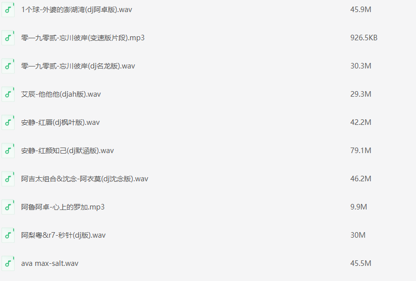 热门广场舞神曲合集【wav】【4.5G】