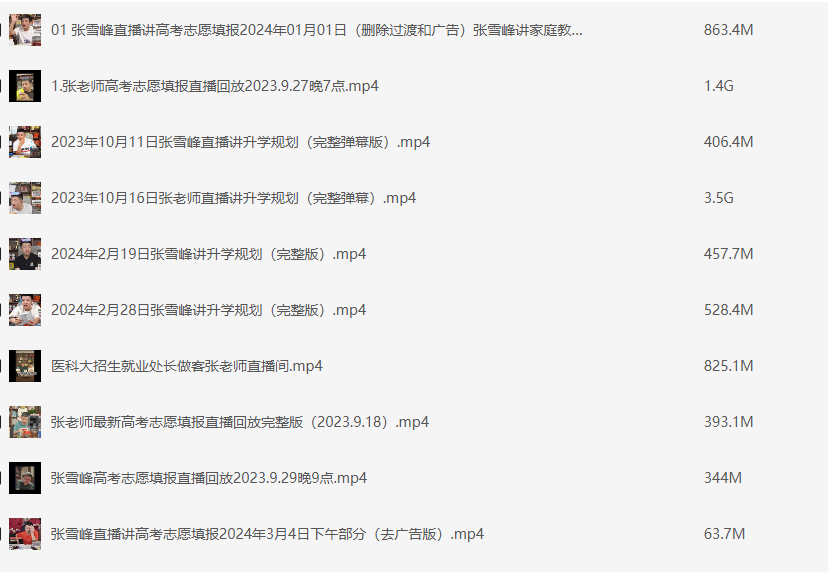2024年张老师精彩分享【mp4】【15G】